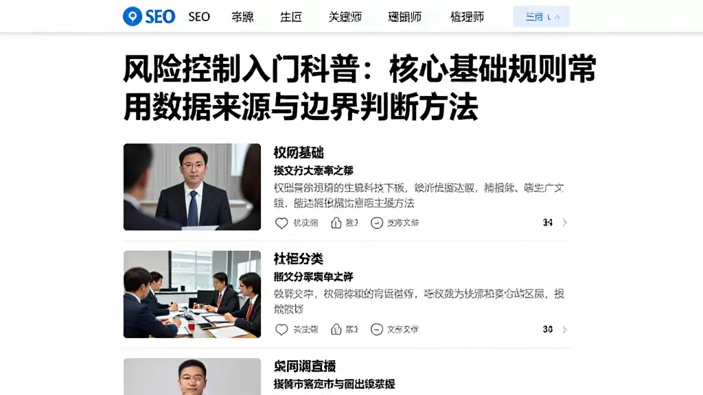 风险控制入门科普：核心基础规则常用数据来源与边界判断方法