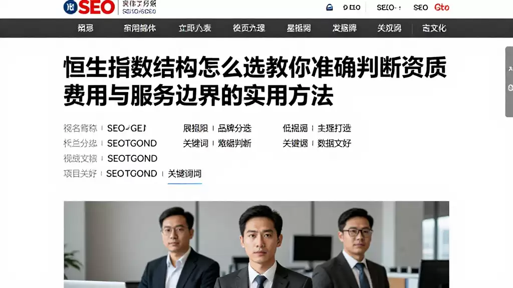 恒生指数结构怎么选教你准确判断资质费用与服务边界的实用方法