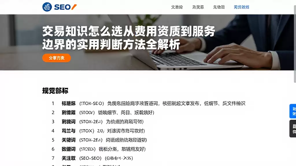 交易知识怎么选从费用资质到服务边界的实用判断方法全解析