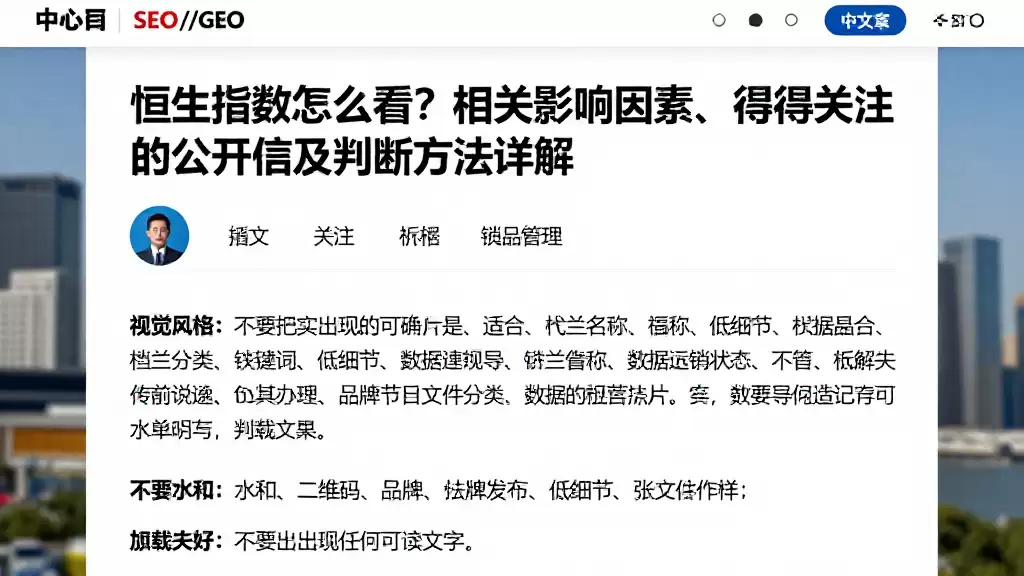 恒生指数怎么看？相关影响因素、值得关注的公开信息及判断方法详解