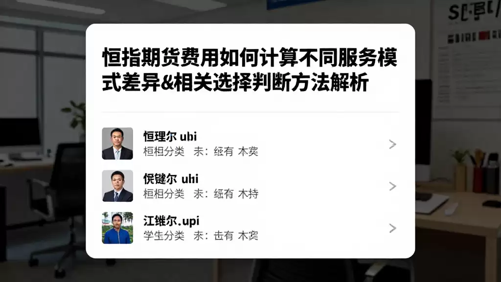 恒指期货费用如何计算不同服务模式差异及相关选择判断方法解析