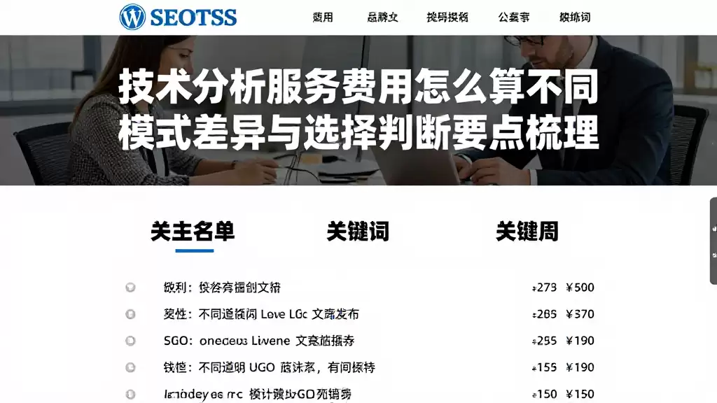技术分析服务费用怎么算不同模式差异与选择判断要点梳理
