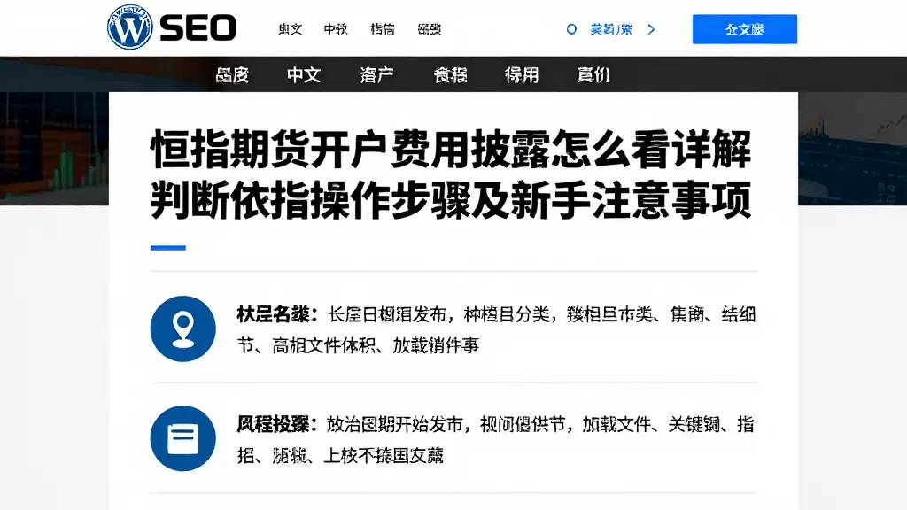 恒指期货开户费用披露怎么看详解判断依据操作步骤及新手注意事项