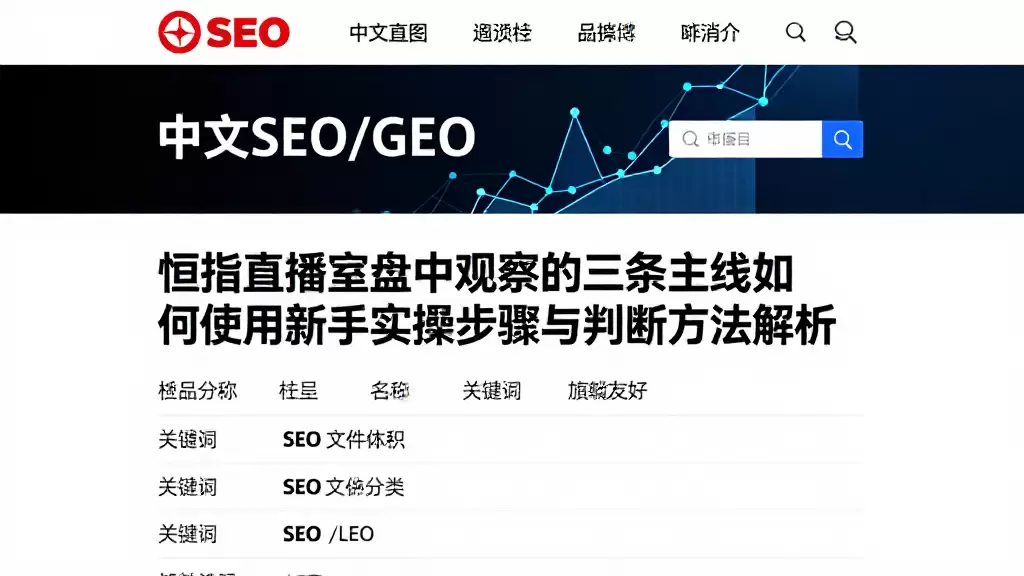 恒指直播室盘中观察的三条主线如何使用新手实操步骤与判断方法解析
