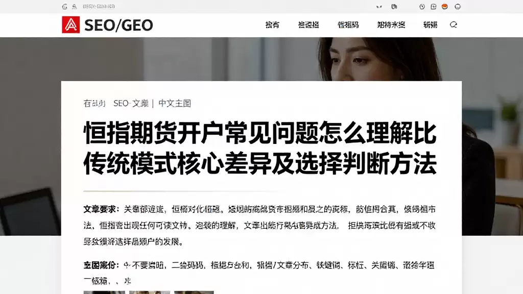 恒指期货开户常见问题怎么理解对比传统模式的核心差异及选择判断方法