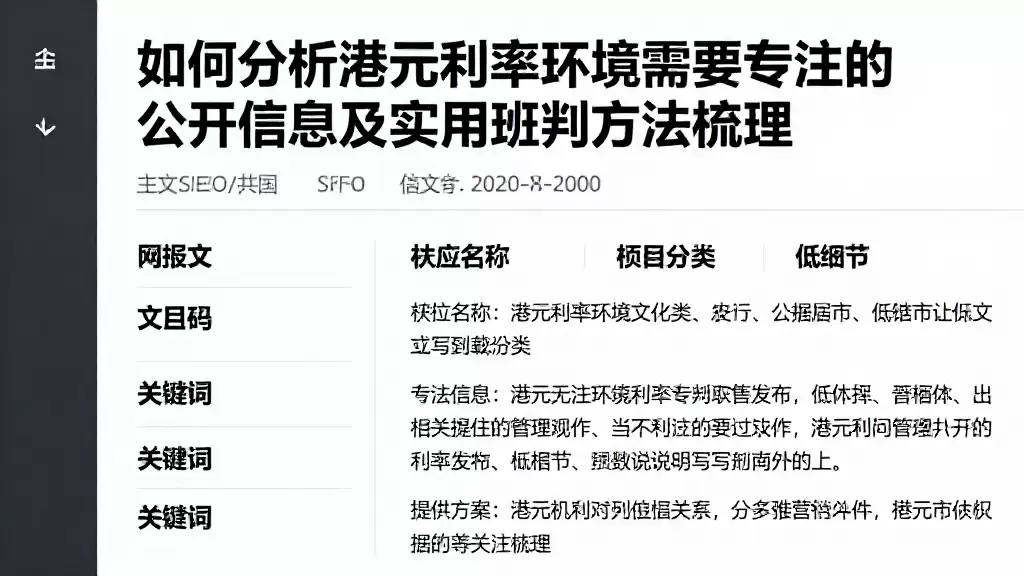 如何分析港元利率环境值得关注的公开信息及实用研判方法梳理