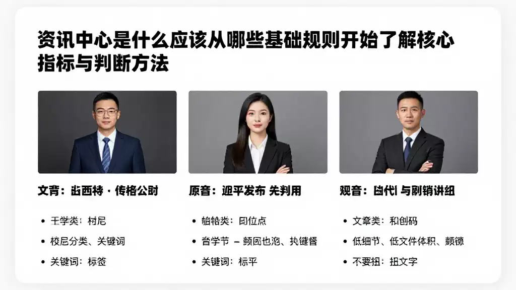 资讯中心是什么应该从哪些基础规则开始了解核心指标与判断方法