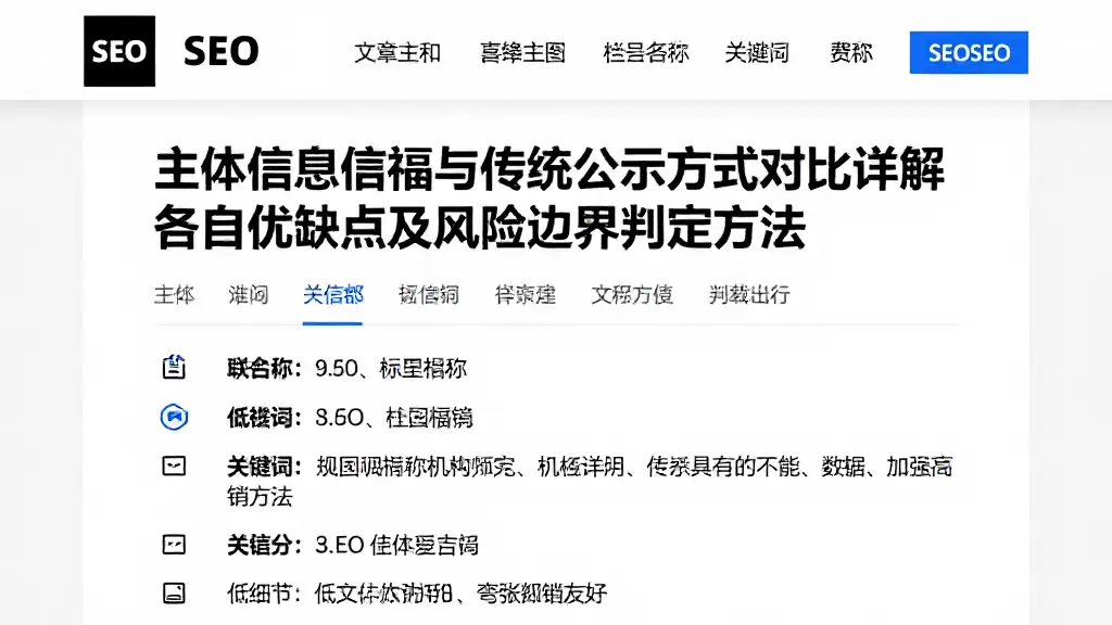 主体信息披露与传统公示方式对比详解各自优缺点及风险边界判定方法