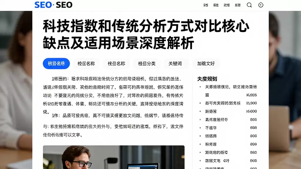 科技指数和传统分析方式对比核心优缺点及适用场景深度解析