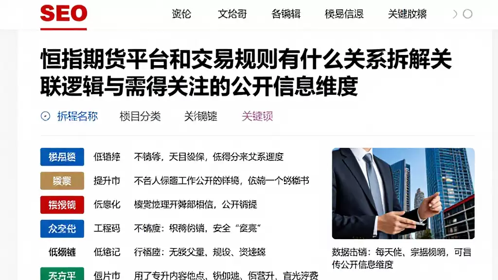 恒指期货平台和交易规则有什么关系拆解关联逻辑与值得关注的公开信息维度
