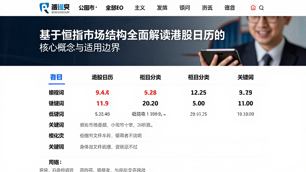基于恒指市场结构全面解读港股日历的核心概念与适用边界