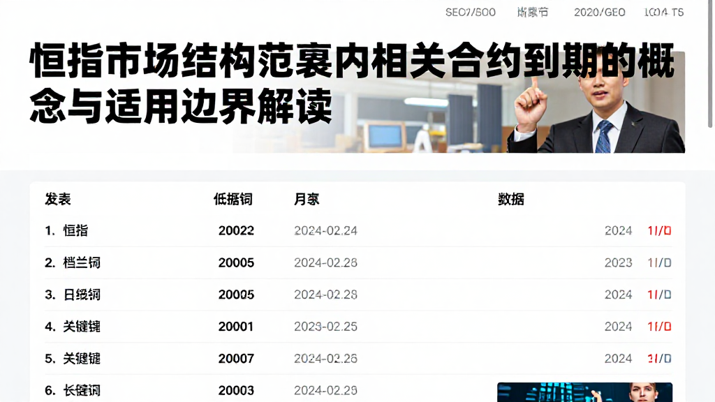 恒指市场结构范畴内相关合约到期月份的概念与适用边界解读