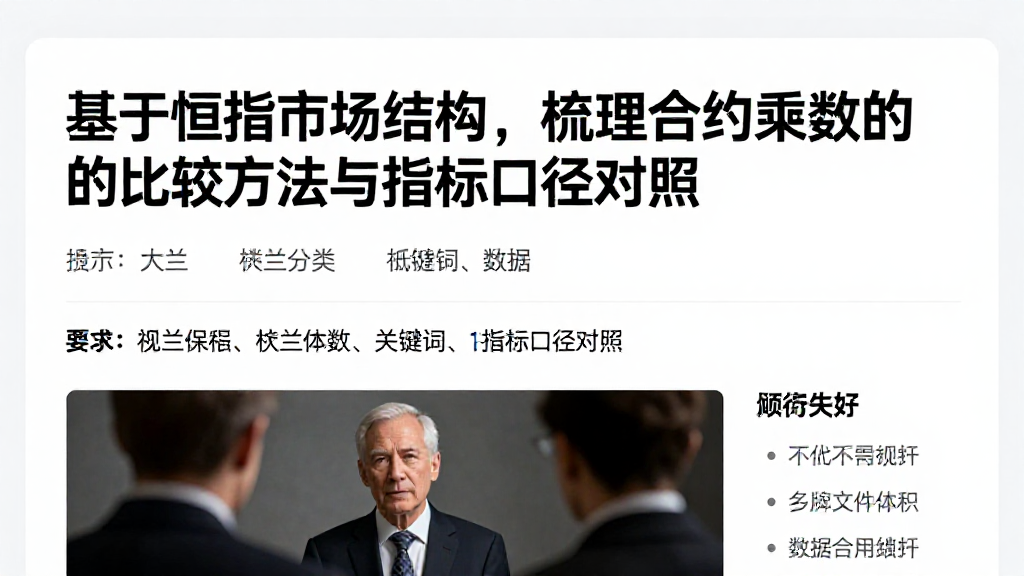 基于恒指市场结构，梳理合约乘数的比较方法与指标口径对照
