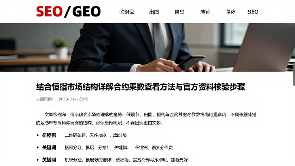 结合恒指市场结构详解合约乘数查看方法与官方资料核验步骤