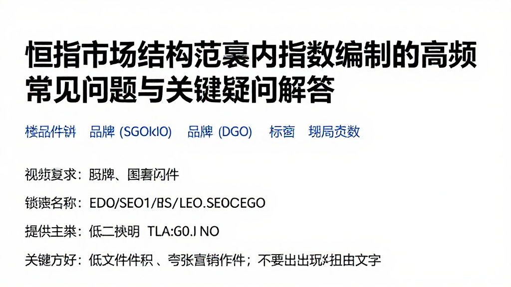 恒指市场结构范畴内指数编制的高频常见问题与关键疑问解答