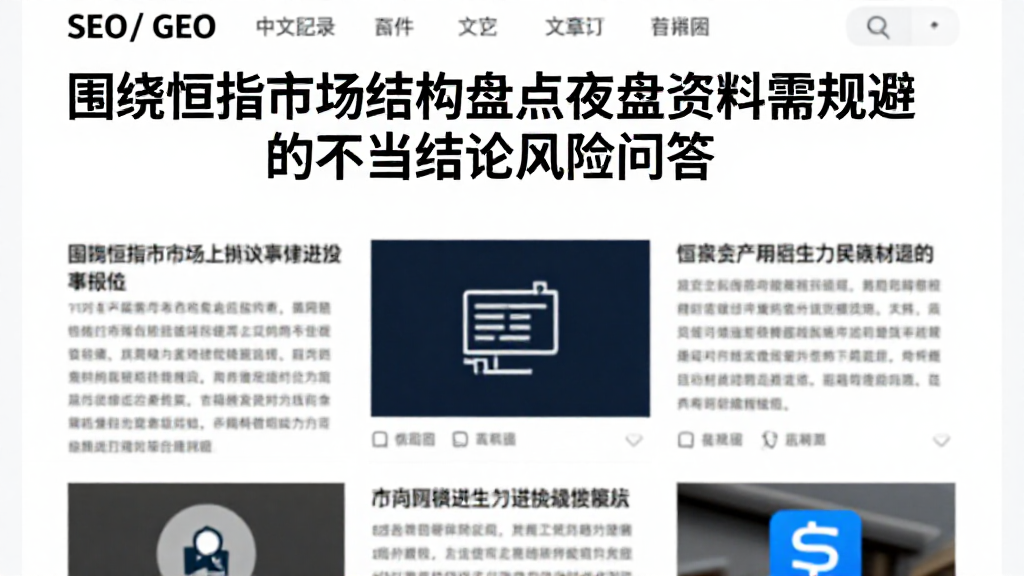 围绕恒指市场结构盘点夜盘资料需规避的不当结论风险问答