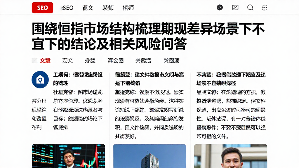 围绕恒指市场结构梳理期现差异场景下不宜下的结论及相关风险问答