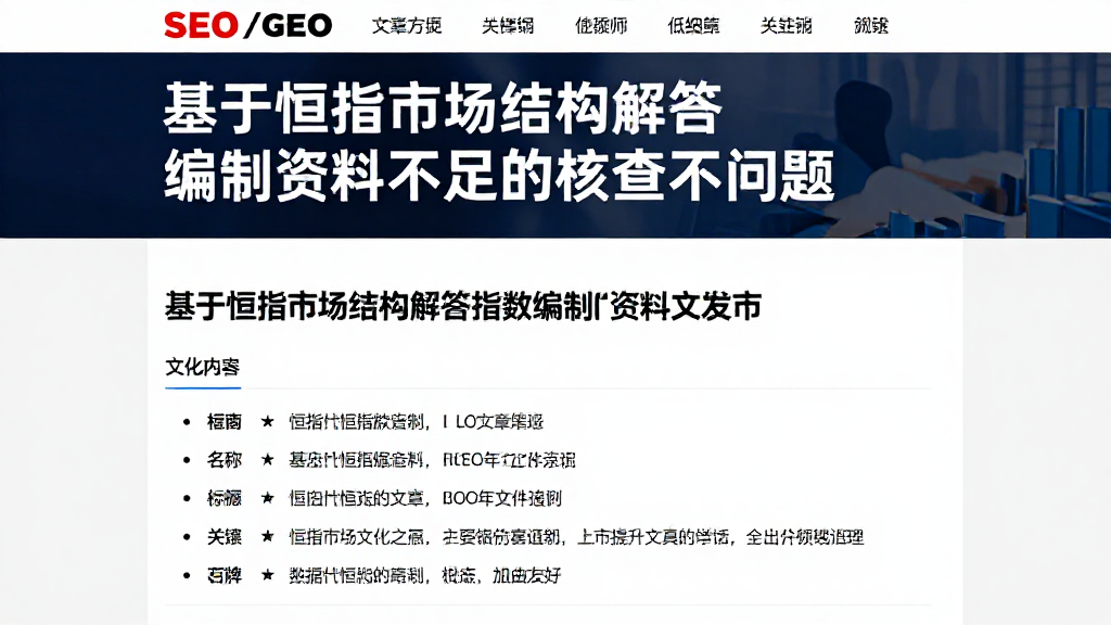 基于恒指市场结构解答指数编制资料不足的核查常见问题