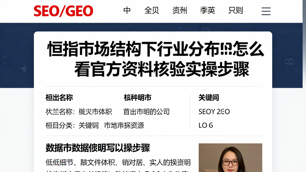 恒指市场结构下行业分布怎么看官方资料核验实操步骤