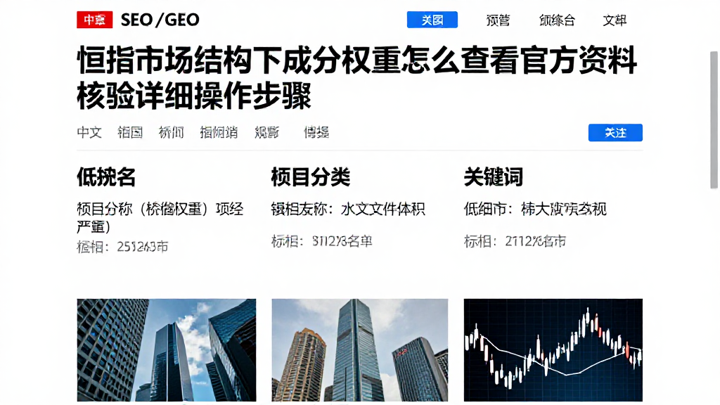 恒指市场结构下成分权重怎么查看官方资料核验详细操作步骤
