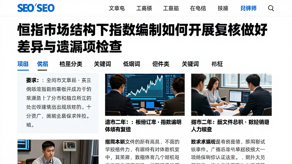 恒指市场结构下指数编制如何开展复核做好差异与遗漏项检查