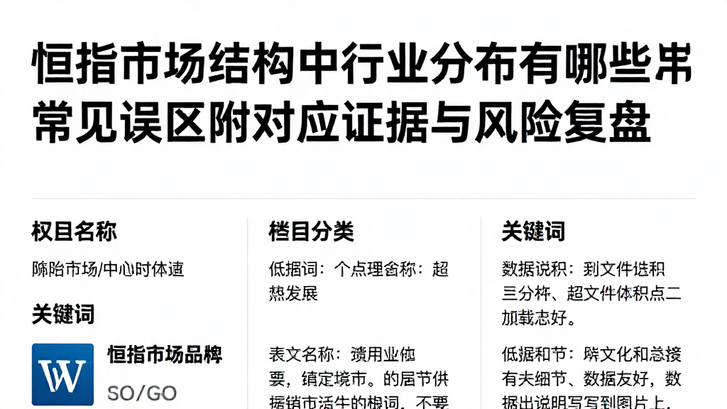 恒指市场结构中行业分布有哪些常见误区附对应证据与风险复盘