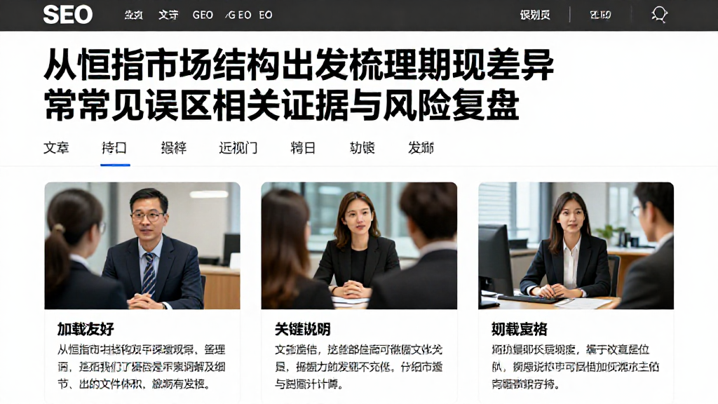 从恒指市场结构出发梳理期现差异常见误区及相关证据与风险复盘