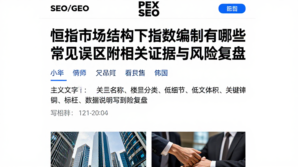 恒指市场结构下指数编制有哪些常见误区附相关证据与风险复盘
