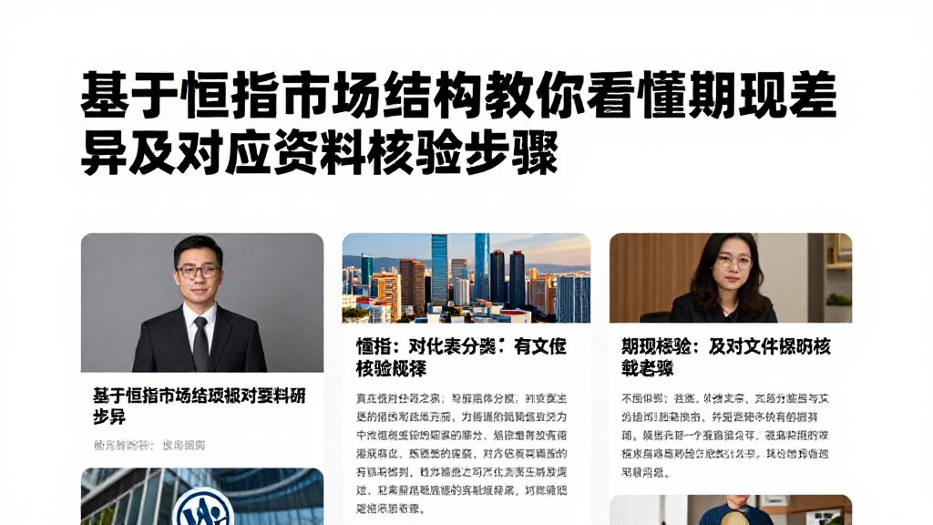基于恒指市场结构教你看懂期现差异及对应资料核验步骤