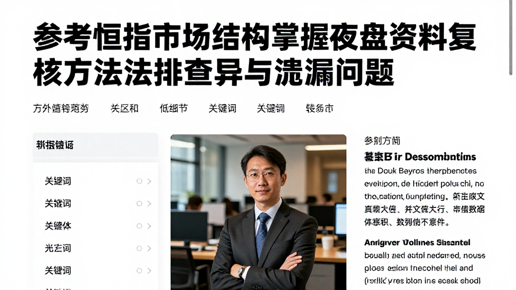 参考恒指市场结构掌握夜盘资料复核方法排查差异与遗漏问题