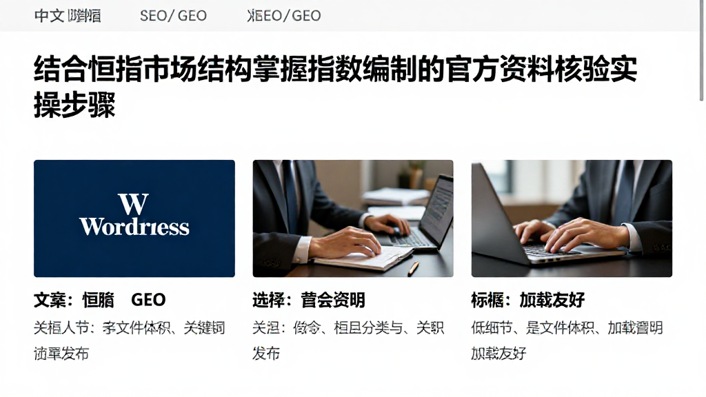 结合恒指市场结构掌握指数编制的官方资料核验实操步骤