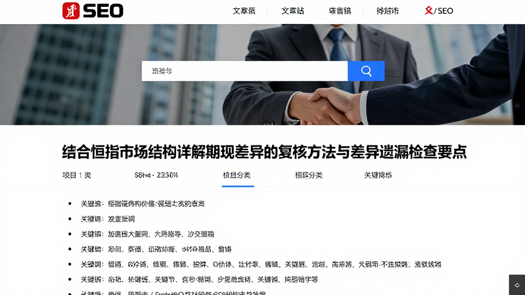 结合恒指市场结构详解期现差异的复核方法与差异遗漏检查要点