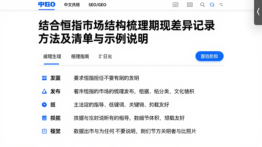 结合恒指市场结构梳理期现差异记录方法及清单与示例说明