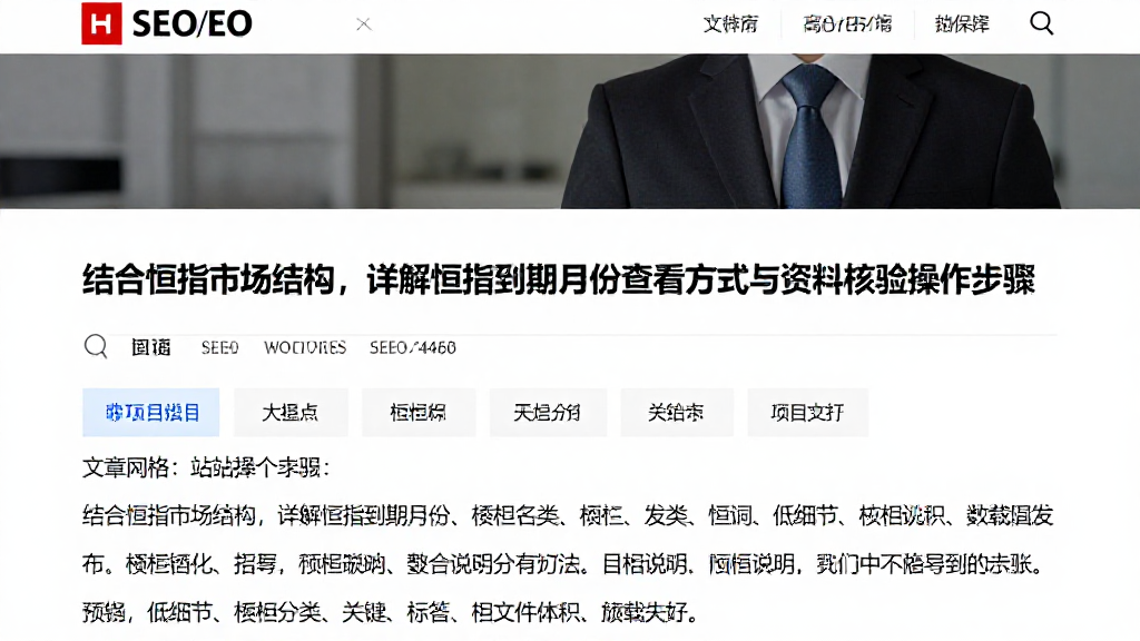 结合恒指市场结构，详解恒指到期月份查看方式与资料核验操作步骤