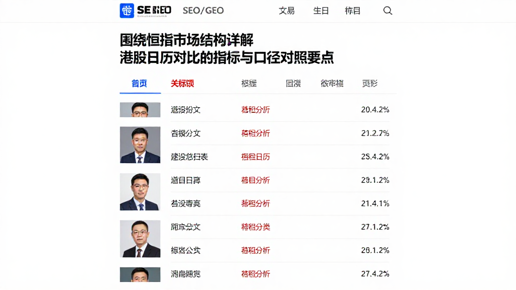 围绕恒指市场结构详解港股日历对比的指标与口径对照要点